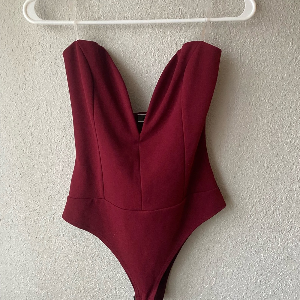 Blue Blush Wine Red Bodysuit